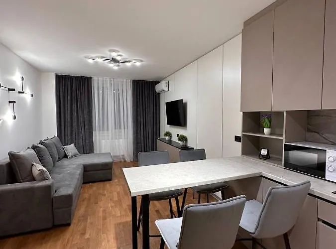 아파트 з джакузі вулиця під голоском 15 б стилізована з новим сучасний ремонтом 리비프